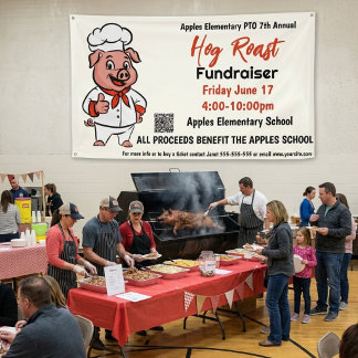 Biggenbraad Fundraiser Banner - PTO PTA Kerk Gemee