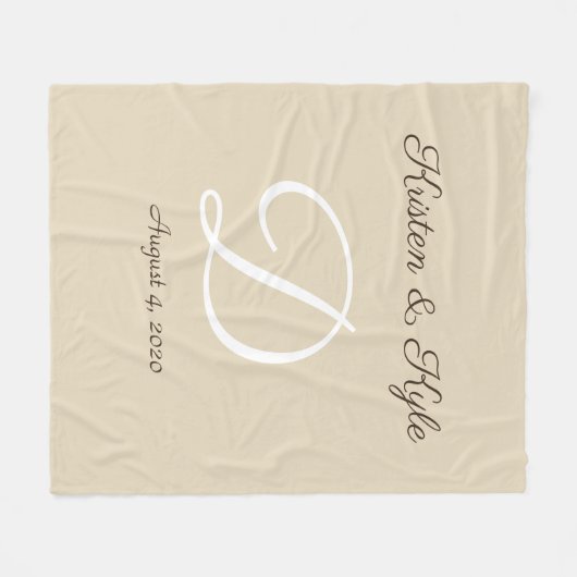 Biggendeken voor weddenschappen, monogrammen fleece deken (Voorkant (Horizontaal))