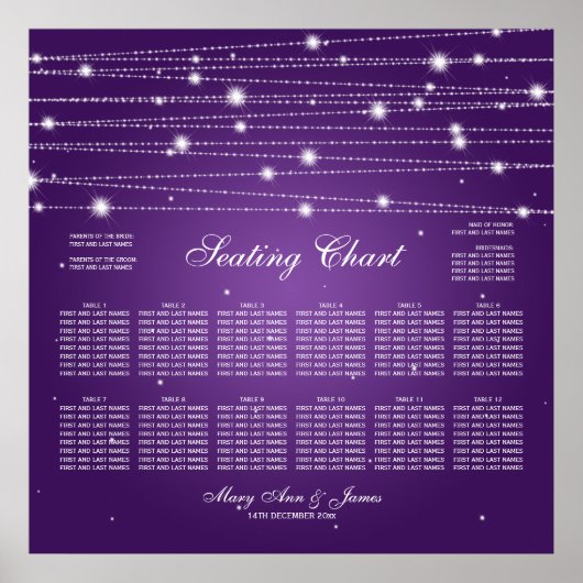 Biggengaarzentaart Mousserende lijnen Paars Poster (Voorkant)