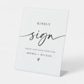 Biggengeborste boek Modern minimalistisch hart Reclamebord Met Voetstuk (Voorkant)