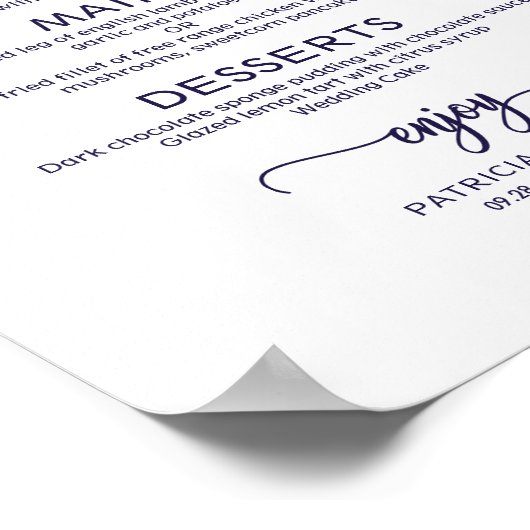 Biggenmenu Onderteken van de Amerikaanse marinebla Poster (Hoek)