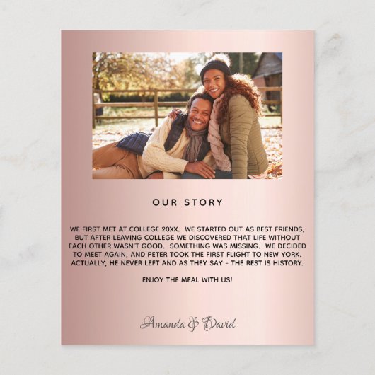 Biggenmenu roos gouden foto ons verhaal (Achterkant)