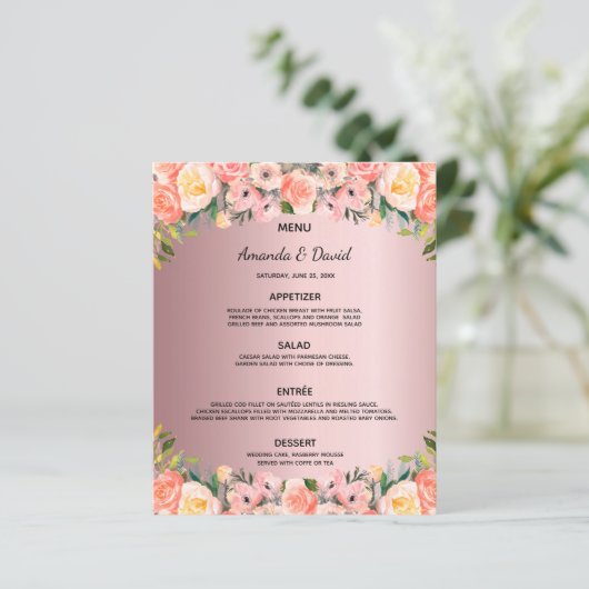 Biggenmenu wazig roze floralen stoffige roos roze (Staand voorkant)