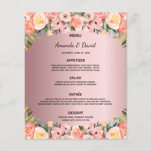 Biggenmenu wazig roze floralen stoffige roos roze (Voorkant)