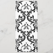Biggenmenukaarten Damask Monogram Pink White Menu (Achterkant)