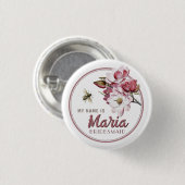 Biggenpartijnaammarkering Bloedvat Bridesmaid Ronde Button 3,2 Cm (Voorkant /achterkant)