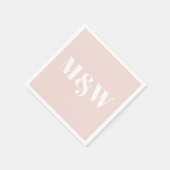 Biggenroze monogram aangepast initiaal papier servet (Hoek)