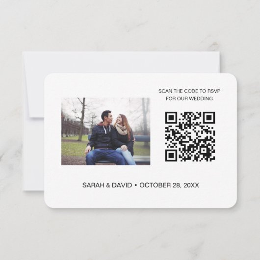 Biggensitekaart QR-code Aangepaste foto gereservee RSVP Kaartje (Achterkant)