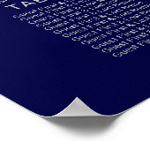 Biggenstoelenkaart marineblauw zilver poster (Hoek)