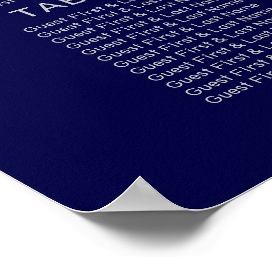 Biggenstoelenkaart marineblauw zilver poster (Hoek)