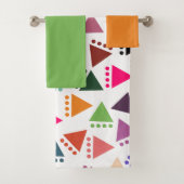 Bigger Boho Triangles Bath Towel Set Bad Handdoek (Insitu)