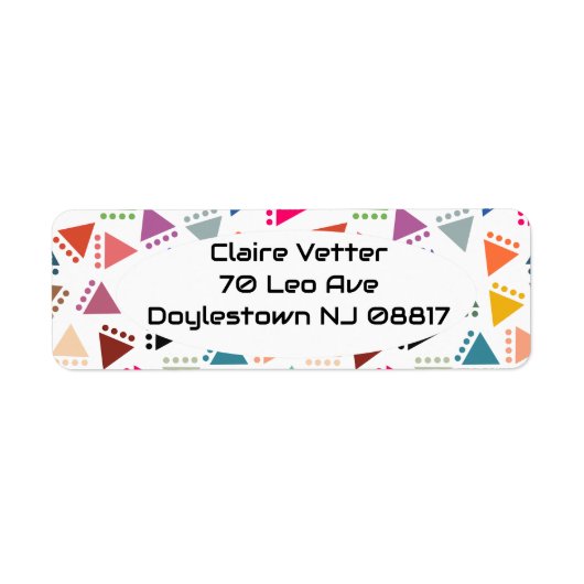 Bigger Boho Triangles Etiket (Voorkant)