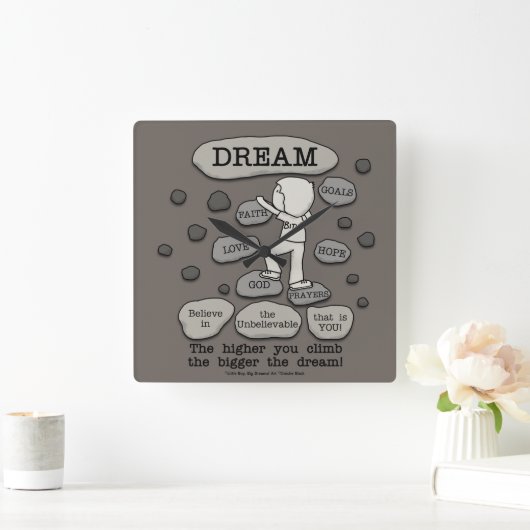 Bigger Dream Vierkante Klok (Huis)