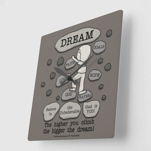 Bigger Dream Vierkante Klok (Hoek)