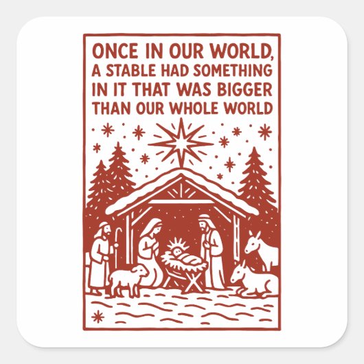 Bigger than our whole world 1 vierkante sticker (Voorkant)