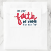 Bigger than your fear rechthoekige sticker (Tas)