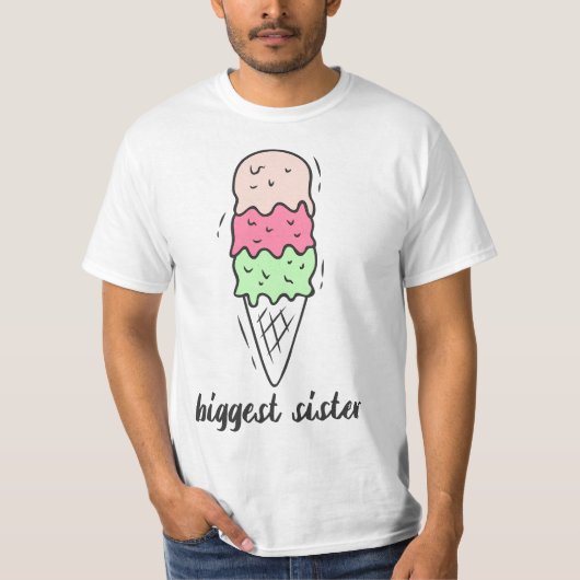 Biggest Sister Tripe Ice Cream Scoop Sketch  T-shirt (Voorkant)