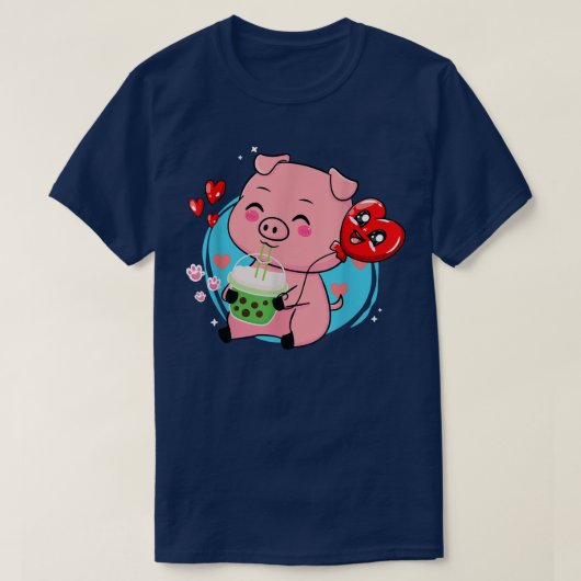 Biggetje Boba Thee Bubble Thee Kawaii Anime Japans T-shirt (Design voorkant)