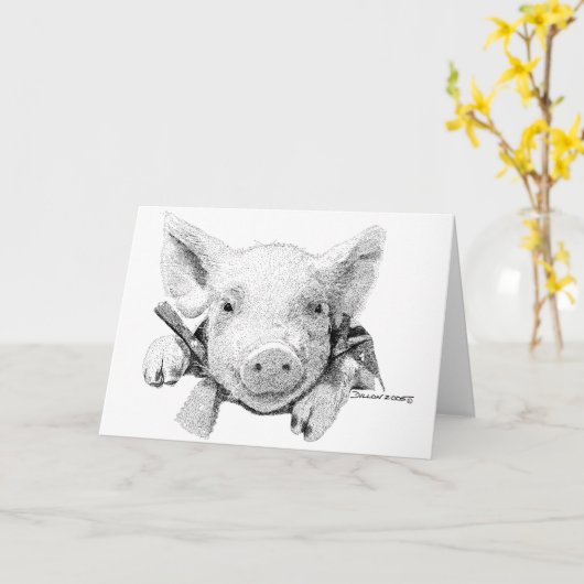 biggetje kaart (Gele Bloem)