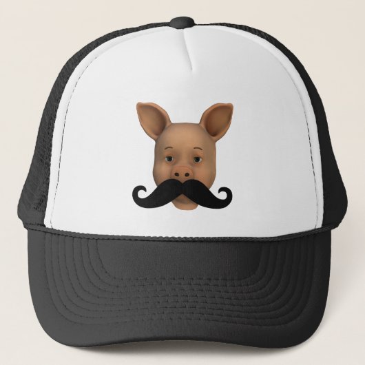 biggetje met snor trucker pet (Voorkant)