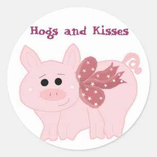 Biggetjes varkens en kusjes ronde sticker
