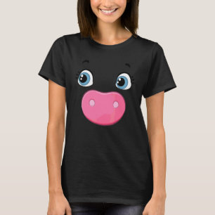 Biggetjeskostuum Grappig Roze Varkensgezicht Snuit T-shirt