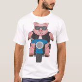 Biggierig op een motorfiets: Voor- en achterkant T-shirt (Voorkant)