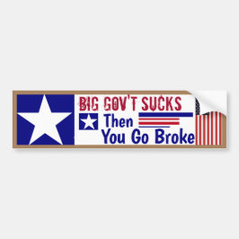 #BigGovernment is klote als je failliet gaat Bumpersticker