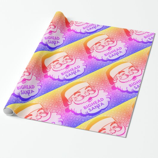 BIGHEAD SANTA - Rainbow Gift Wrap Cadeaupapier (Uitgerold)