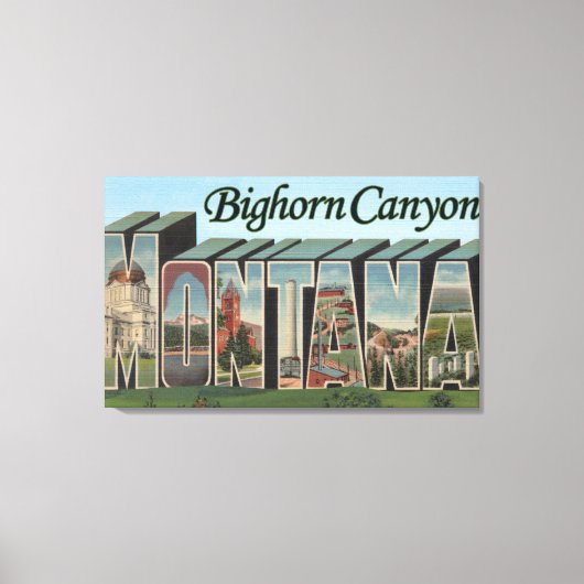 Bighorn Canyon, Montana - Grote Letter-scènes Canvas Afdruk (Voorkant)