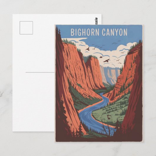 Bighorn Canyon-Vintage Briefkaart (Voorkant / Achterkant)