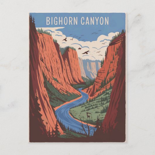 Bighorn Canyon-Vintage Briefkaart (Voorkant)