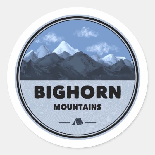 Bighorn Mountains Wyoming Montana Camping Ronde Sticker (Voorkant)