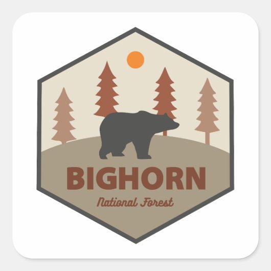 Bighorn National Forest Wyoming Beer Vierkante Sticker (Voorkant)