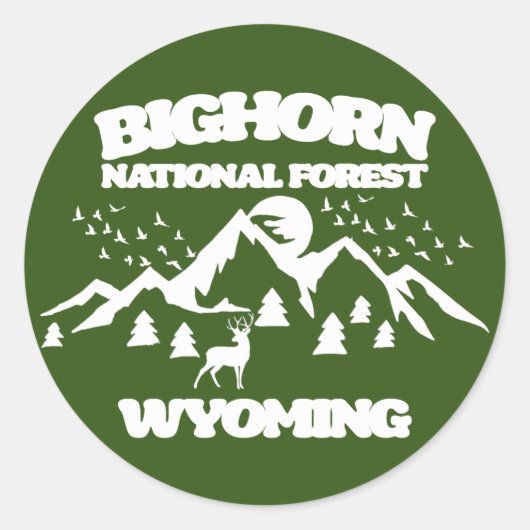 Bighorn National Forest Wyoming Ronde Sticker (Voorkant)