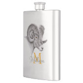 Bighorn Ram Animal art Aries Zodiac Monogram Flacon (Links)