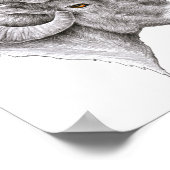 Bighorn Ram met Crown Aries Zodiac Animal art Poster (Hoek)