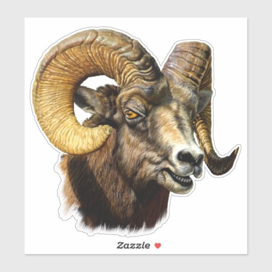 Bighorn Ram Mountain Sheep Wildlife Natuur Sticker (Vel)