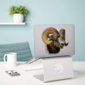 Bighorn Ram Mountain Sheep Wildlife Natuur Sticker (Laptop op bureau)
