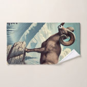 Bighorn Schaap op een Rocky Outcrop Bad Handdoek (Handdoek)