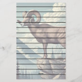 Bighorn Schaap op een Rocky Outcrop Briefpapier (Achterkant)
