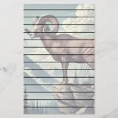Bighorn Schaap op een Rocky Outcrop Briefpapier (Voorkant)