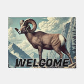 Bighorn Schaap op een Rocky Outcrop Deurmat (Voorkant)