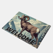 Bighorn Schaap op een Rocky Outcrop Deurmat (Schuin)