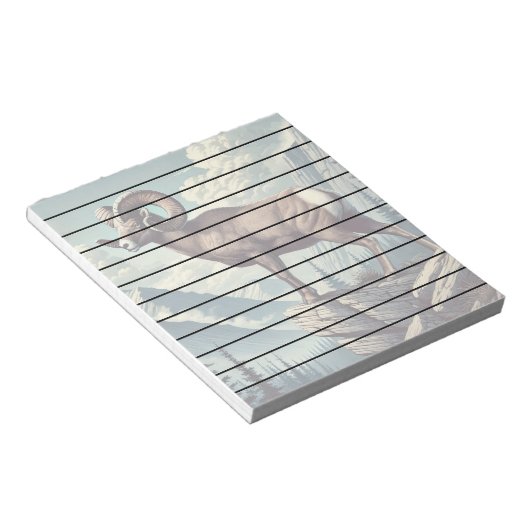 Bighorn Schaap op een Rocky Outcrop Notitieblok (Schuin)