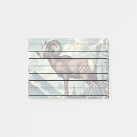 Bighorn Schaap op een Rocky Outcrop Post-it® Notes (Voorkant)