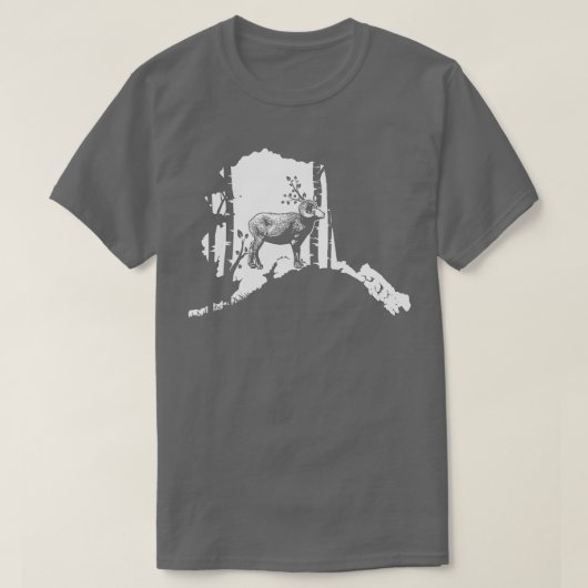 Bighorn schaapjager Alaska Map Hunting T-shirt (Design voorkant)