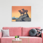 Bighorn Sheep American West Wildlife Canvas Afdruk (Insitu (Woonkamer))