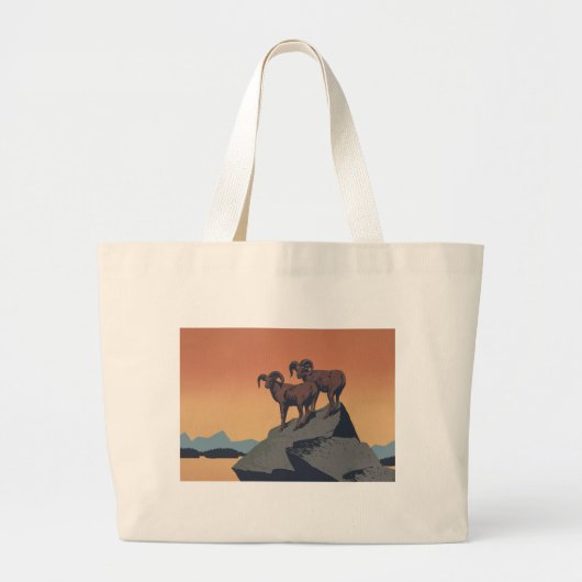 Bighorn Sheep American West Wildlife Grote Tote Bag (Voorkant)
