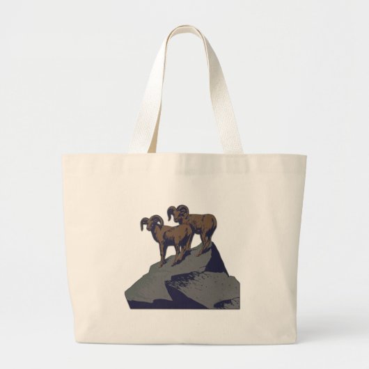 Bighorn Sheep American West Wildlife Grote Tote Bag (Voorkant)